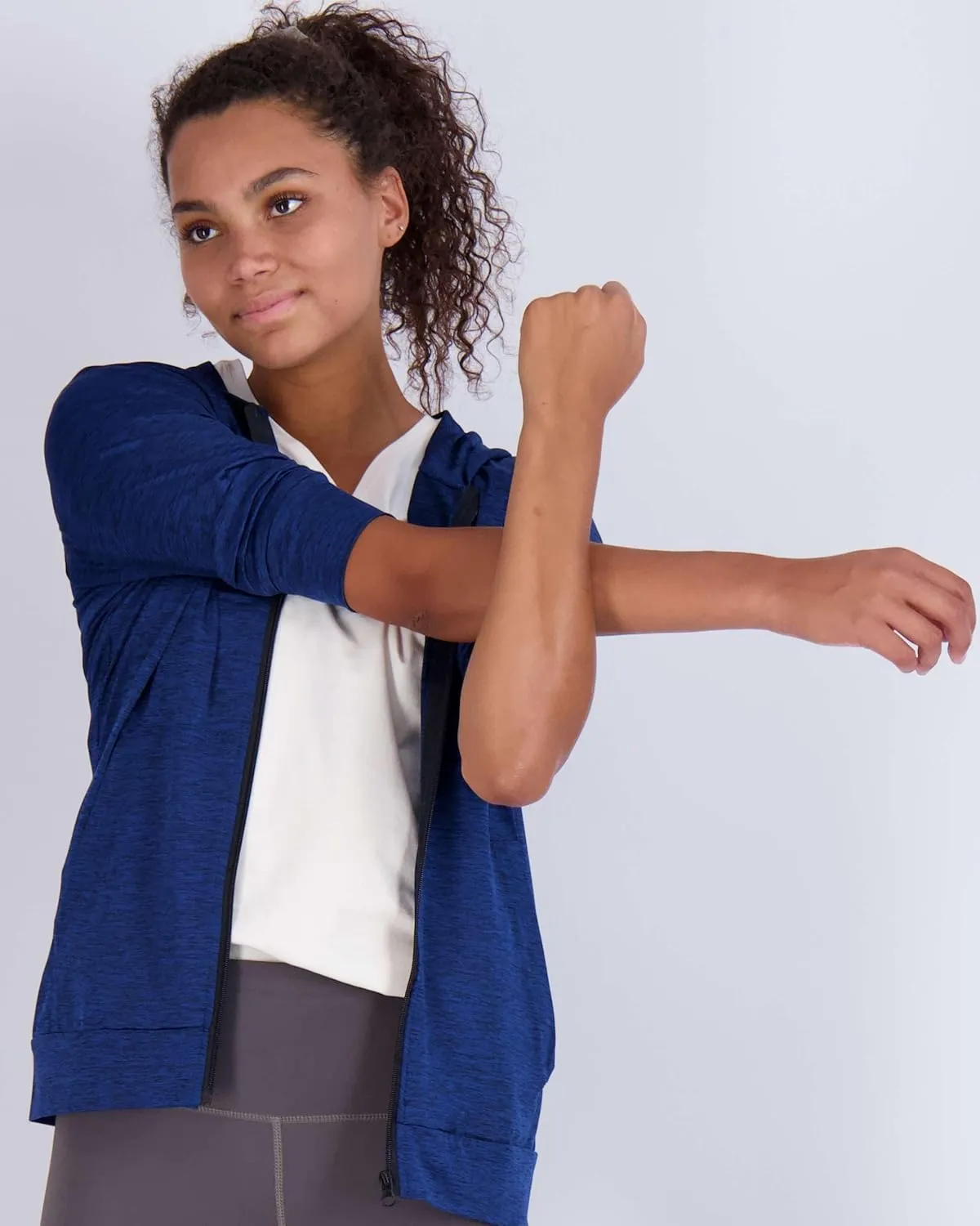 Real Essentials 3 Pack: Womens Dry-Fit Long Sleeve Quarter Zip & Full Zip Up Hoodie Workout Jacket (Available in Plus)