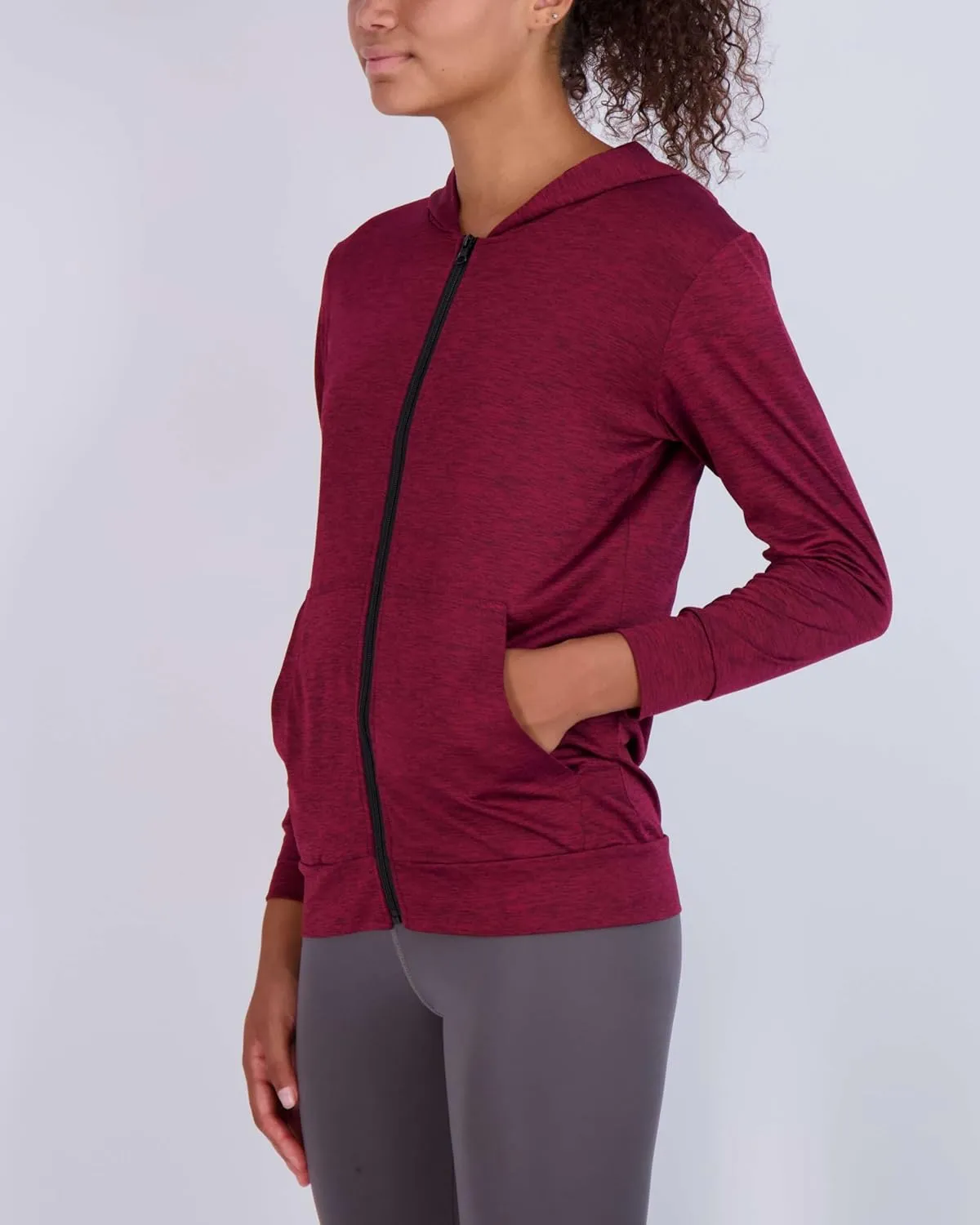 Real Essentials 3 Pack: Womens Dry-Fit Long Sleeve Quarter Zip & Full Zip Up Hoodie Workout Jacket (Available in Plus)