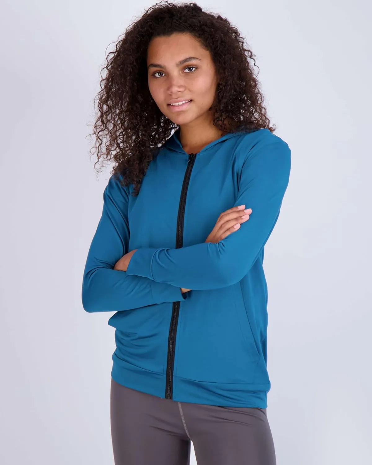 Real Essentials 3 Pack: Womens Dry-Fit Long Sleeve Quarter Zip & Full Zip Up Hoodie Workout Jacket (Available in Plus)