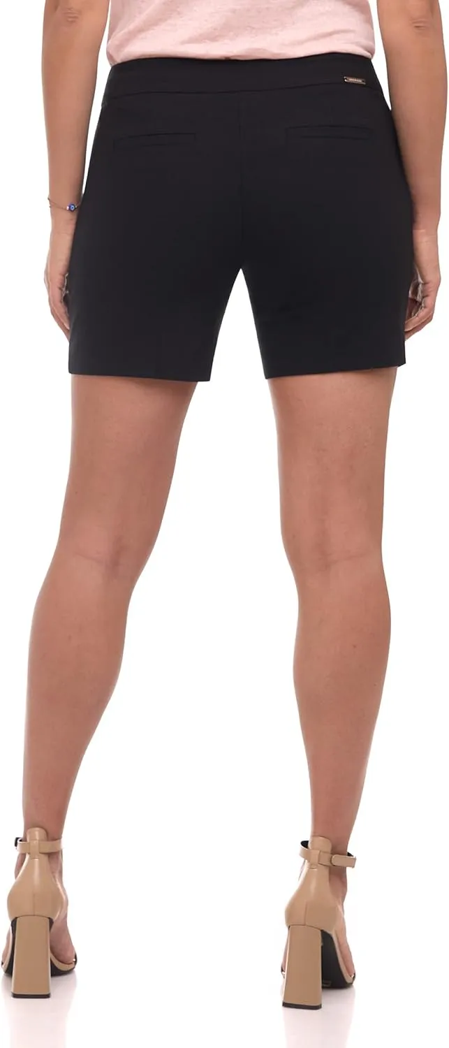 Rekucci Women's Ease into Comfort Riviera Short with Zipper Pockets