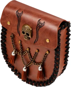 Renaissance Costumes Accessories Vintage Waist Pack Bag Medieval Faux Leather Pouch Smooth Surface No Burrs Durable