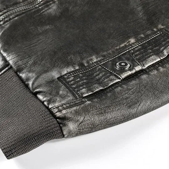 Retro Style Biker Leather Jacket