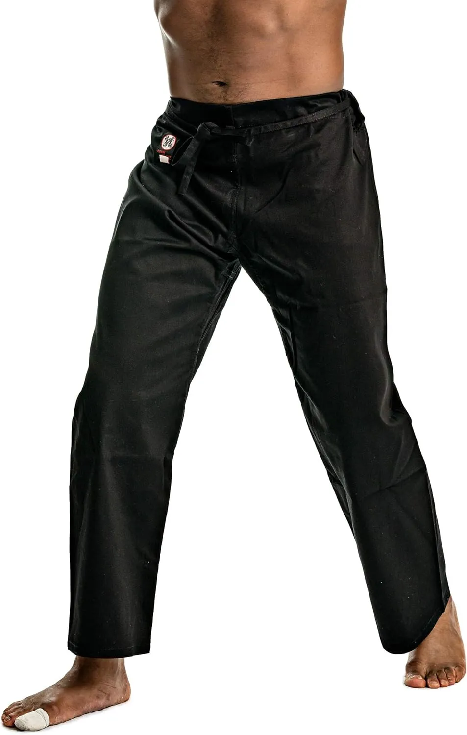 Ronin Medium Weight Karate Pants 100% Cotton 8oz  Traditional Drawstring  Black & White  Quality & Comfort for Training