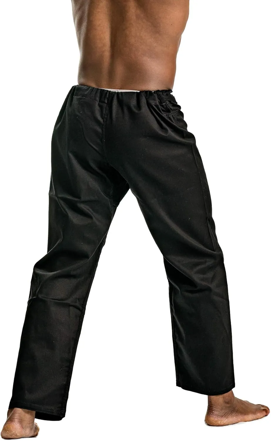 Ronin Medium Weight Karate Pants 100% Cotton 8oz  Traditional Drawstring  Black & White  Quality & Comfort for Training