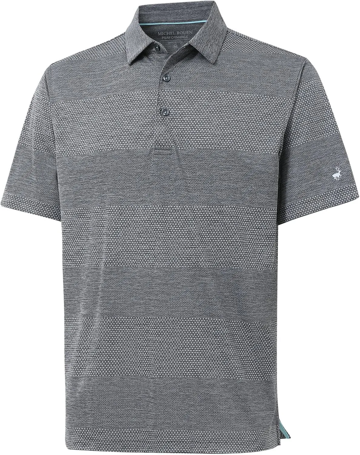 Rouen Golf Shirts for Men Dry Fit Short Sleeve Performance Moisture Wicking Casual Texture Heather Jacquard Mens Polo Shirts