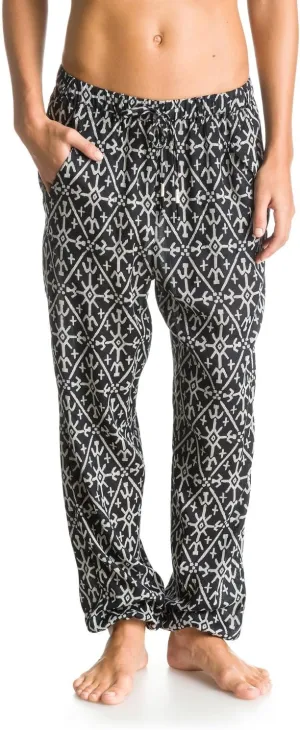 ROXY Women's Sunday Noon Pant True Black Mirage Marking Pants