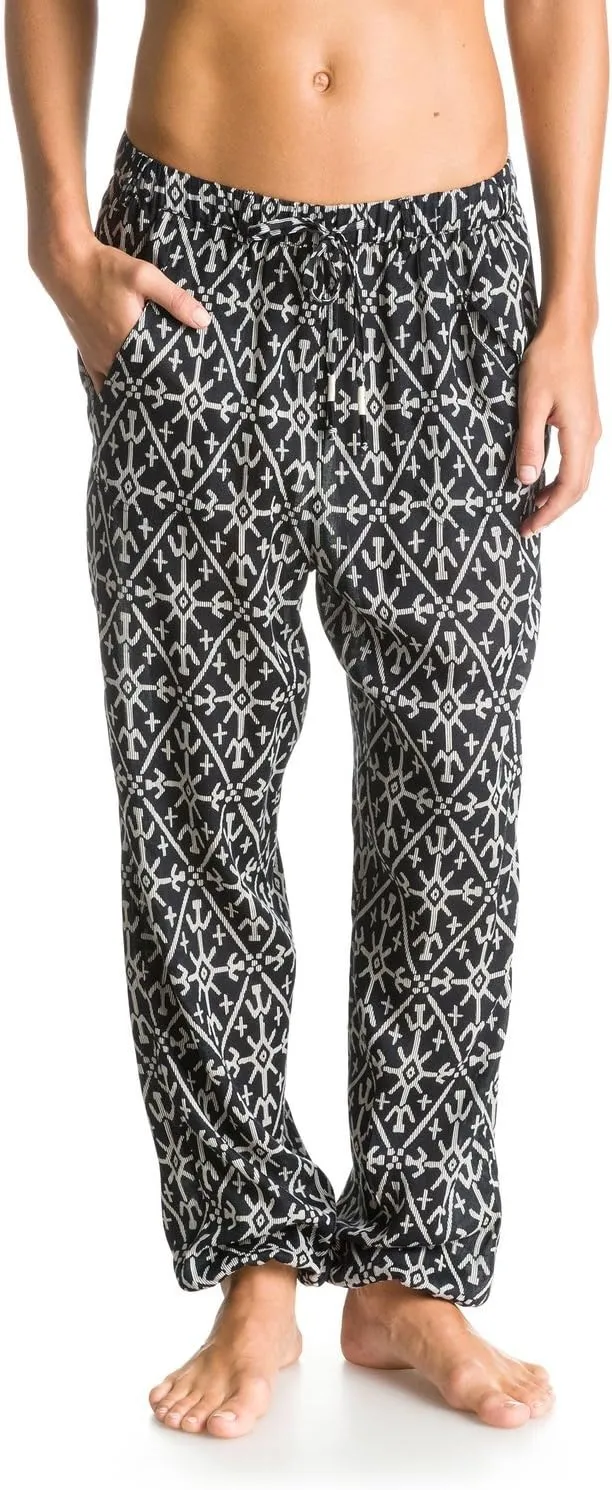 ROXY Women's Sunday Noon Pant True Black Mirage Marking Pants