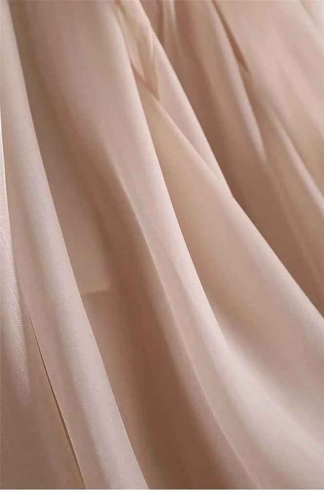 Smooth Satin Skirts Women Spring Summer Fashion Mid-Length A-Line Pleated Skirt