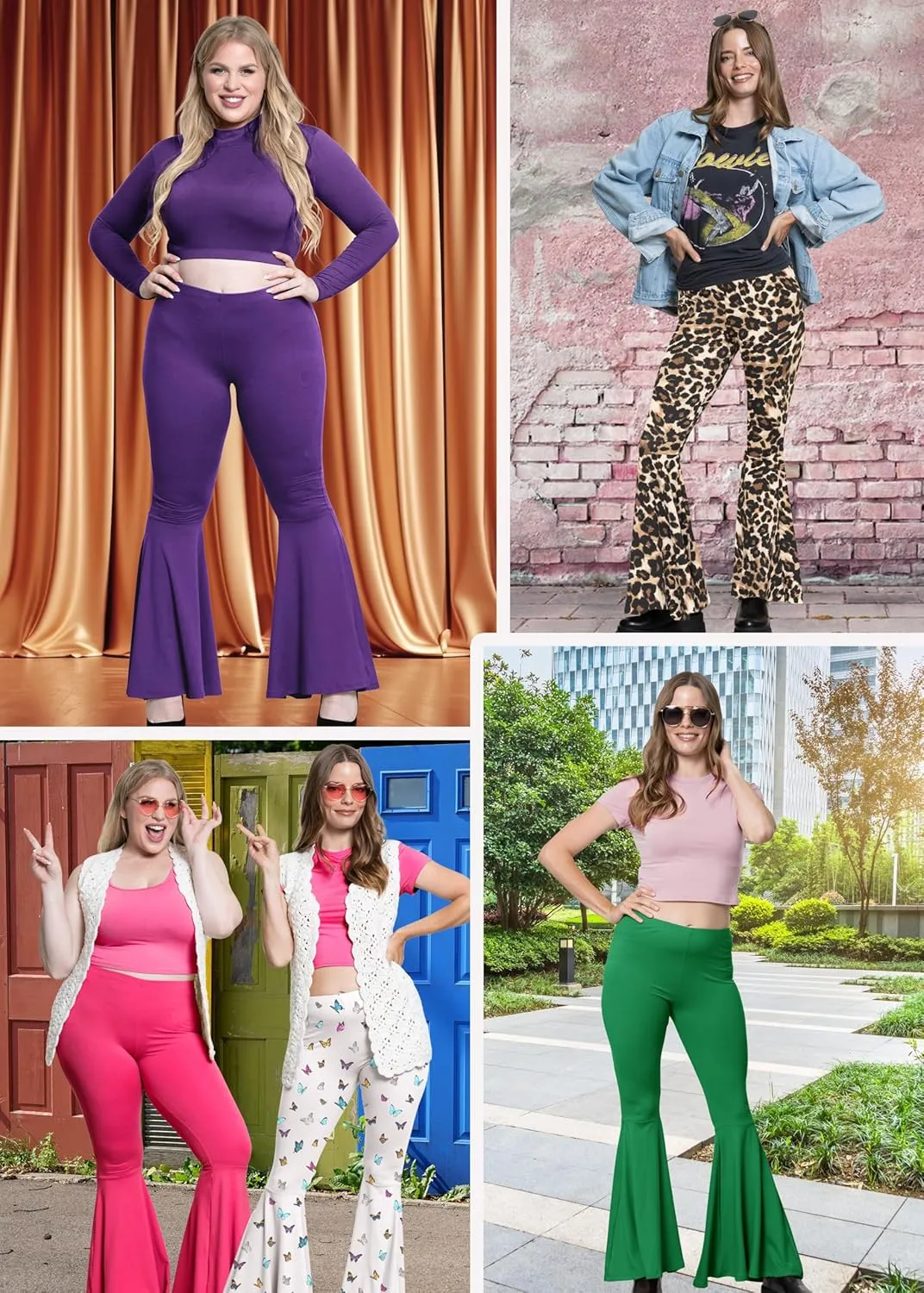 STRETCH IS COMFORT Womens Plus Size Oh So Soft Pull On Stretchy Bell Bottom Flare Pants| XL-7X