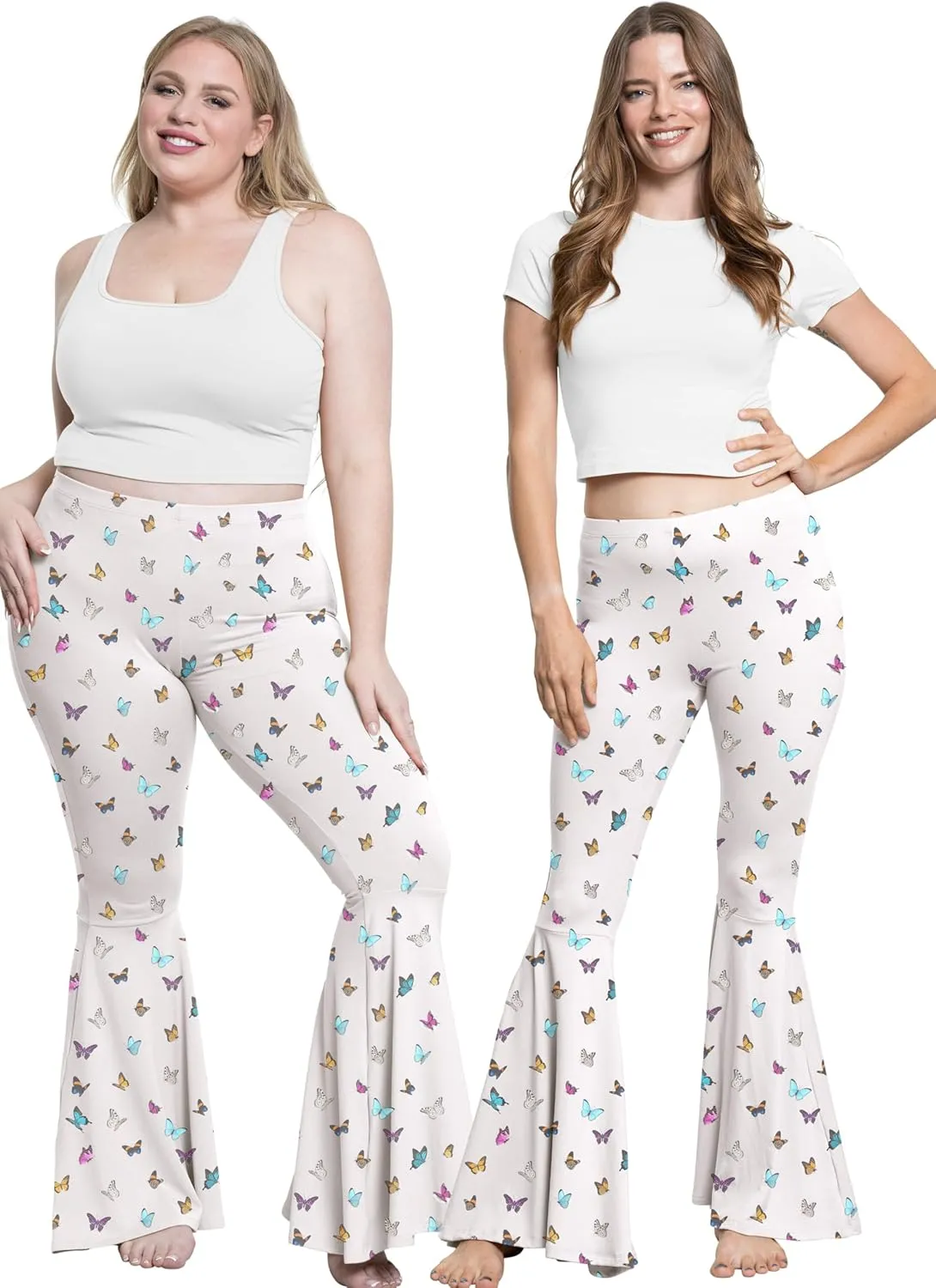 STRETCH IS COMFORT Womens Plus Size Oh So Soft Pull On Stretchy Bell Bottom Flare Pants| XL-7X