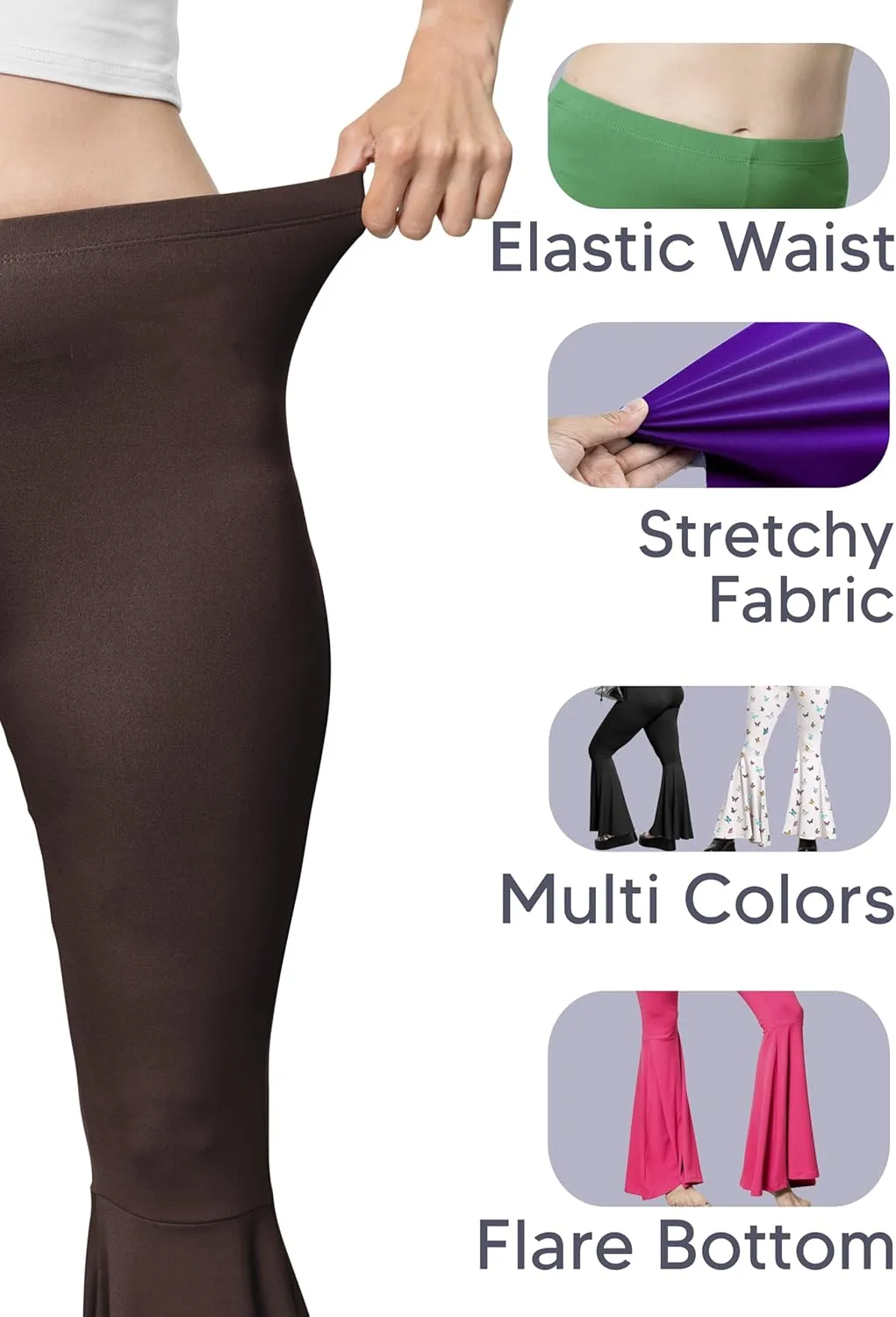 STRETCH IS COMFORT Womens Plus Size Oh So Soft Pull On Stretchy Bell Bottom Flare Pants| XL-7X