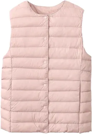 SWEPER Women'S Down Vest - Autumn Winter Ultra Light Slim Down Coat Women Sleeveless Vest Jacket Female Thin Windproof