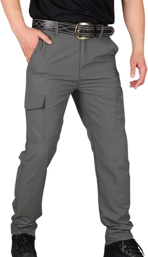 Tactic Pants for Men Hiking Water Resistant Ripstop Flex Cargo Pants Multi Pockets Outdoor Lightweight Trousers