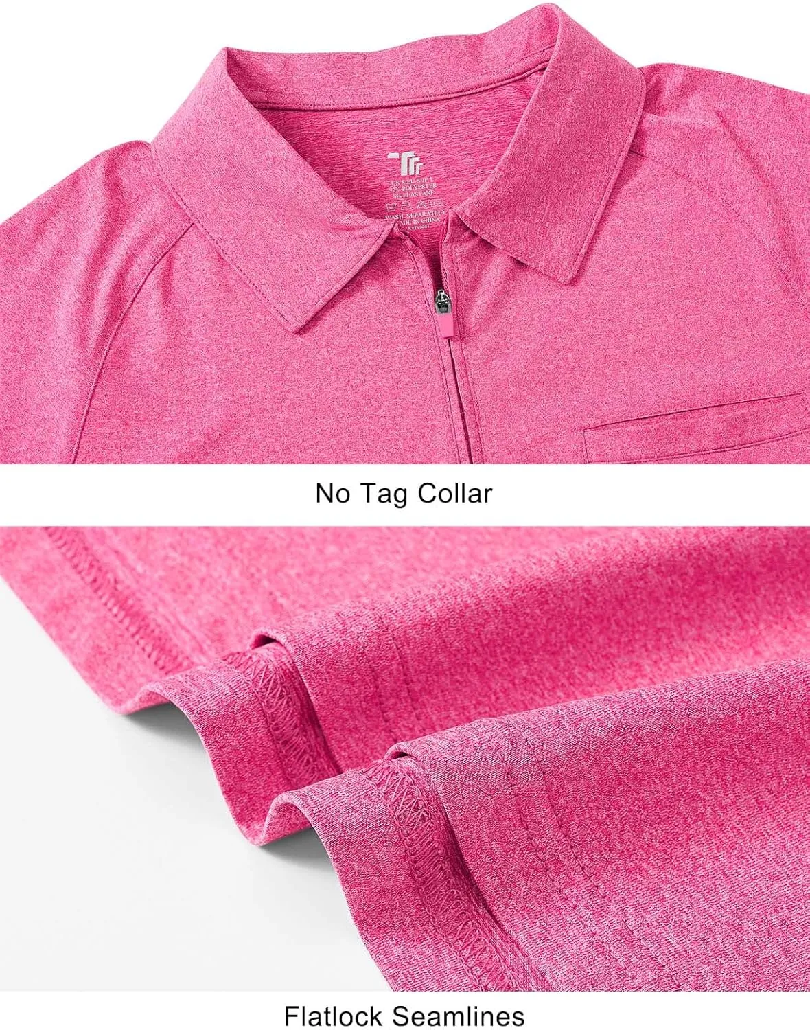 TBMPOY Women's Golf Polo Shirts Short Sleeve UPF 50  Dry Fit Athletic Tennis T-Shirts Zip Up Athletic Sports Shirt