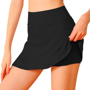 Tennis Skirts for Women Solid Color Sports Stretch High Waisted Skirt Casual Pleated Smooth Running Skirts