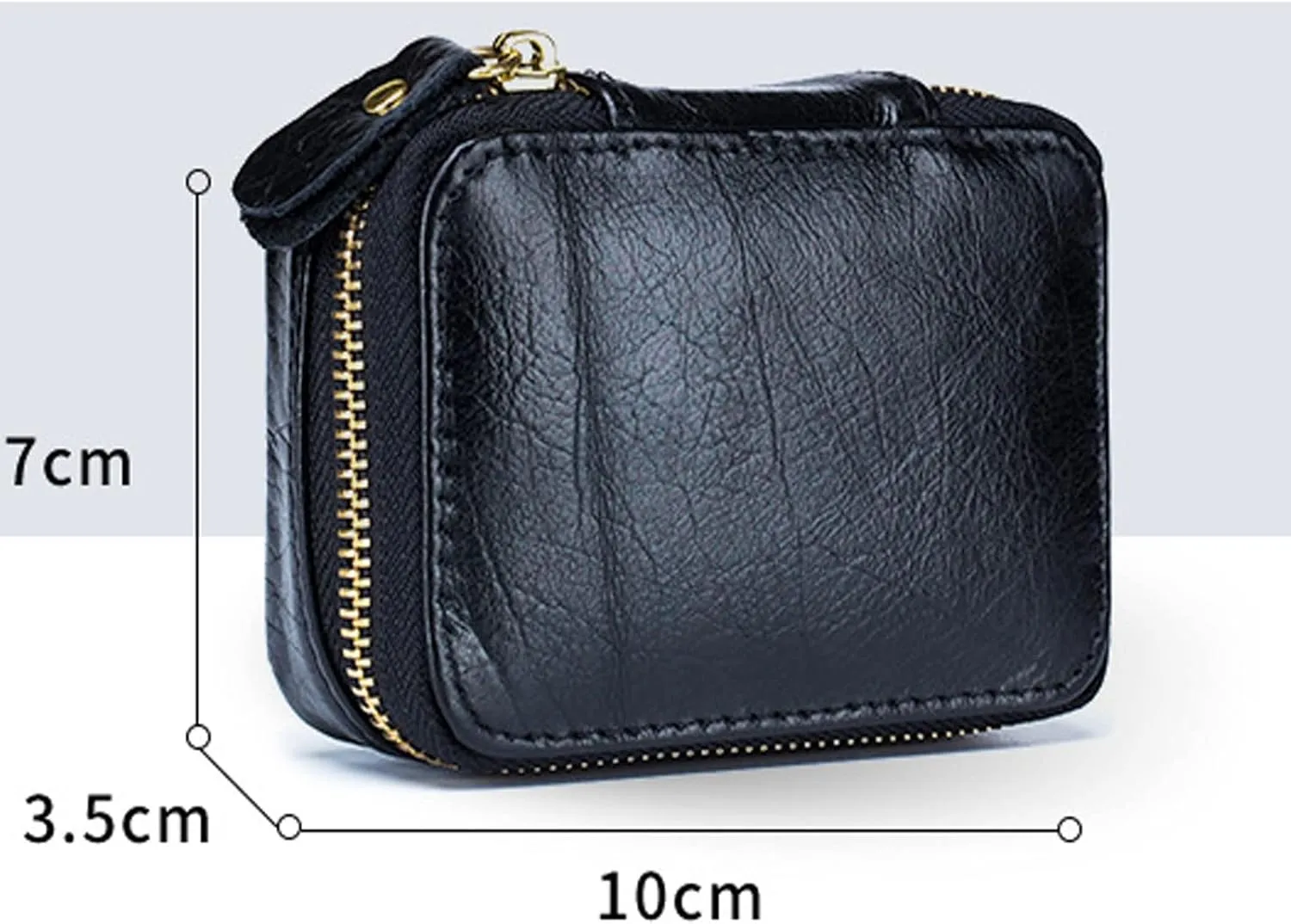 Toiletry Bag Mirror Inside Mini Cosmetic Make Up Bag Smooth Zipper Style Lipsticks Holder Small Case(2)