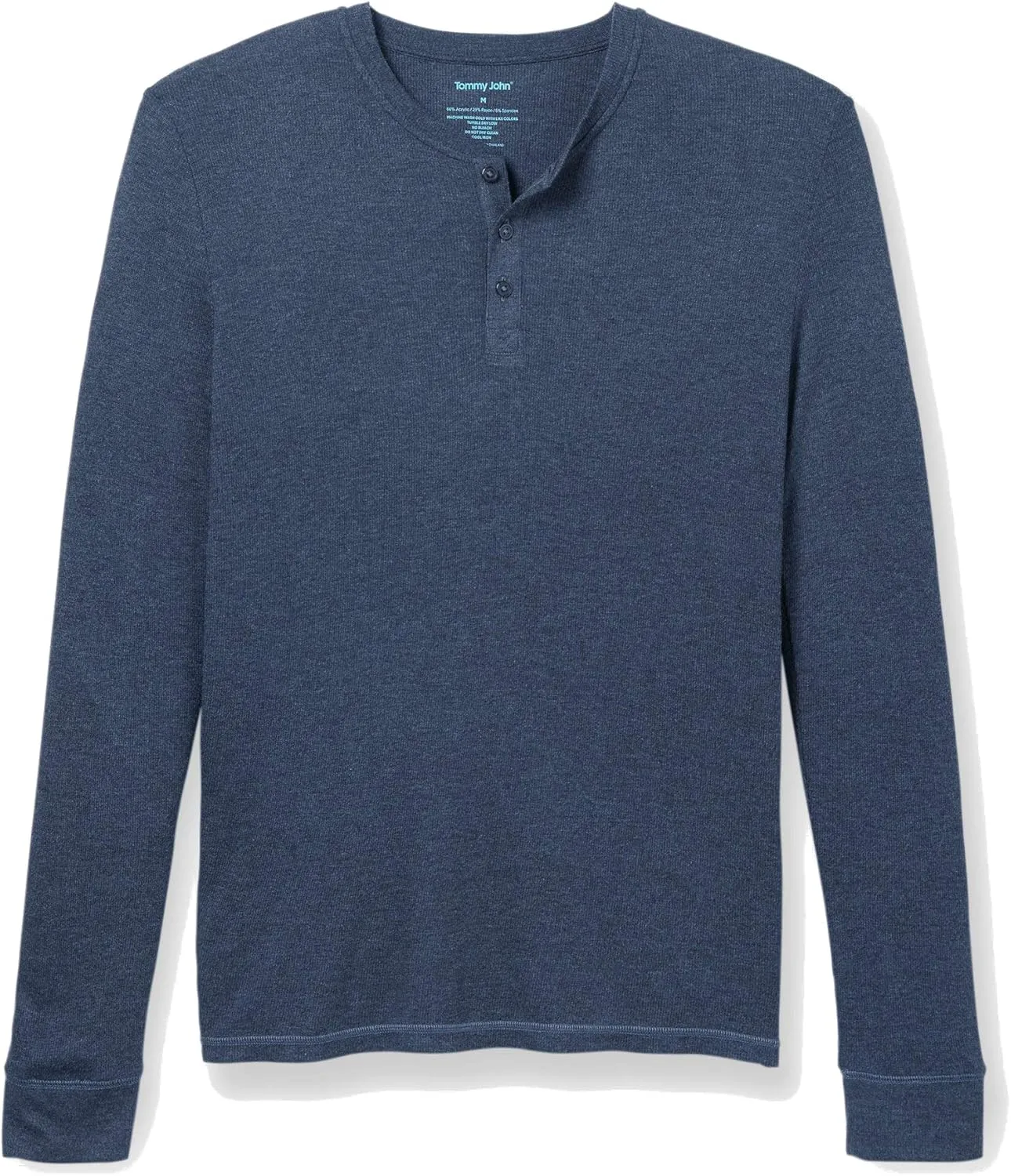 Tommy John Men's Henley/Long Sleeve Pajama Sleep Shirt/Lounge Wear, Second Skin Fabric