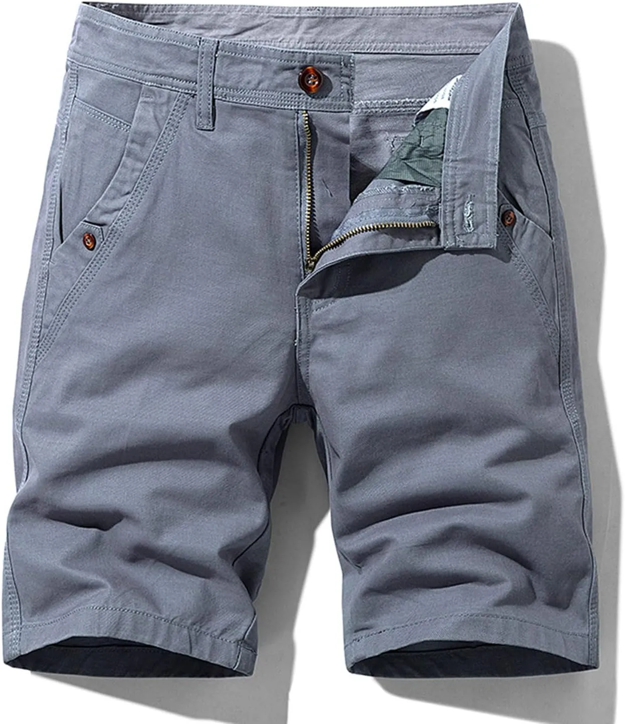 tuduoms Men's Slim-Fit Comfort Stretch Cargo Short Chino Ripstop Work Shorts Trousers Lightweight Multi Pockets Casual Short