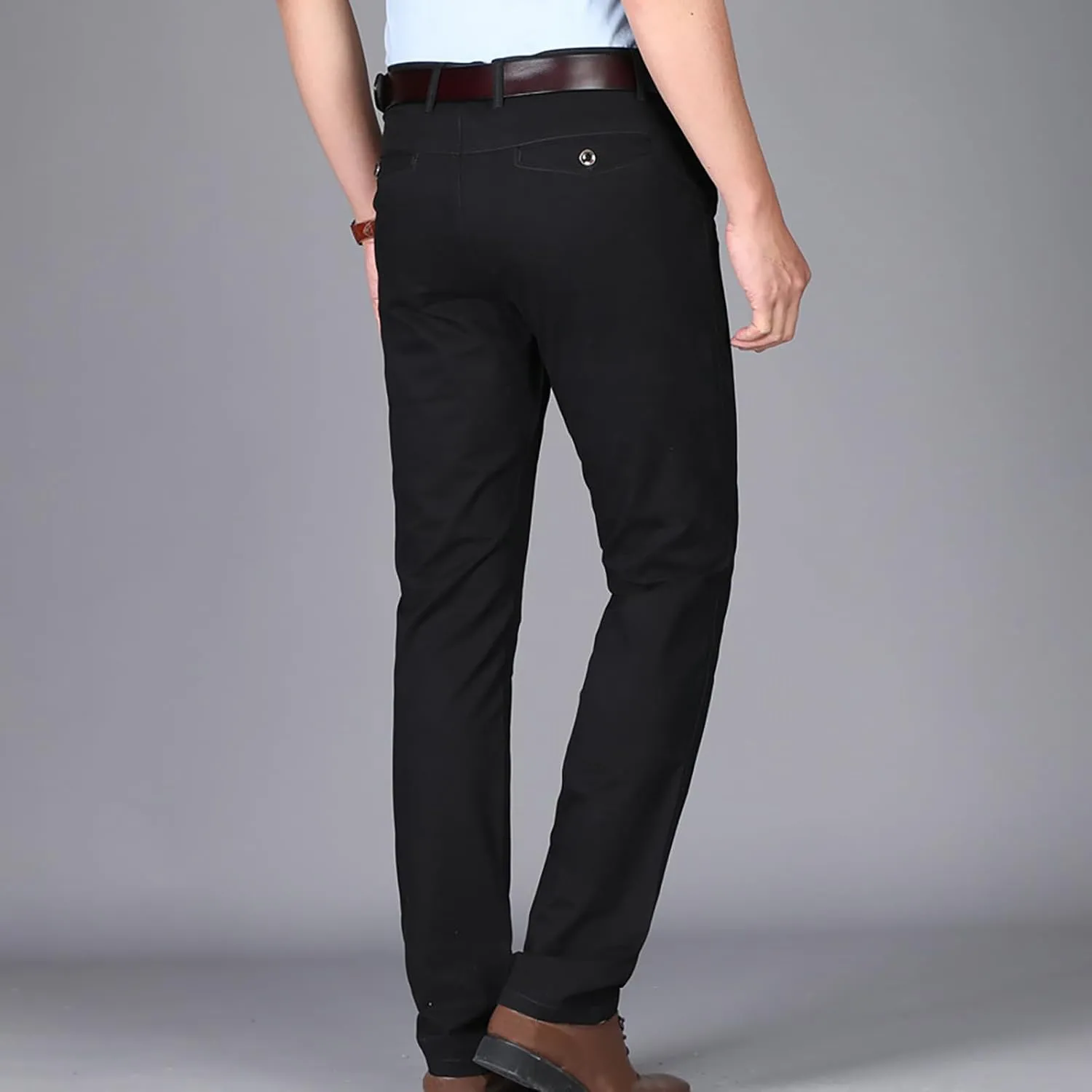 Uillui Business Casual Mens Dress Pants Slim Fit Stretch Chino Pant Straight Leg Work Suit Pants Big and Tall Comfort Slacks