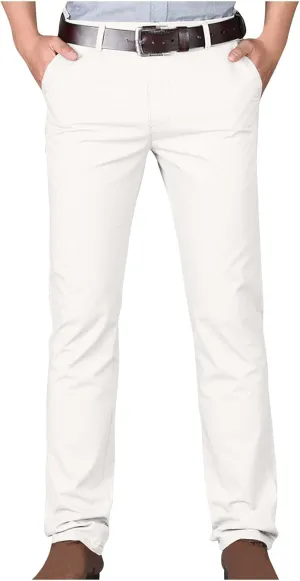 Uillui Business Casual Mens Dress Pants Slim Fit Stretch Chino Pant Straight Leg Work Suit Pants Big and Tall Comfort Slacks