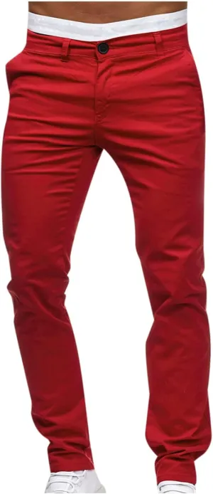 Uillui Men's Comfort Stretch Slim Fit Dress Pant Fashion Skinny Straight Fit Flex Waist Casual Pant Chinos Work Slacks