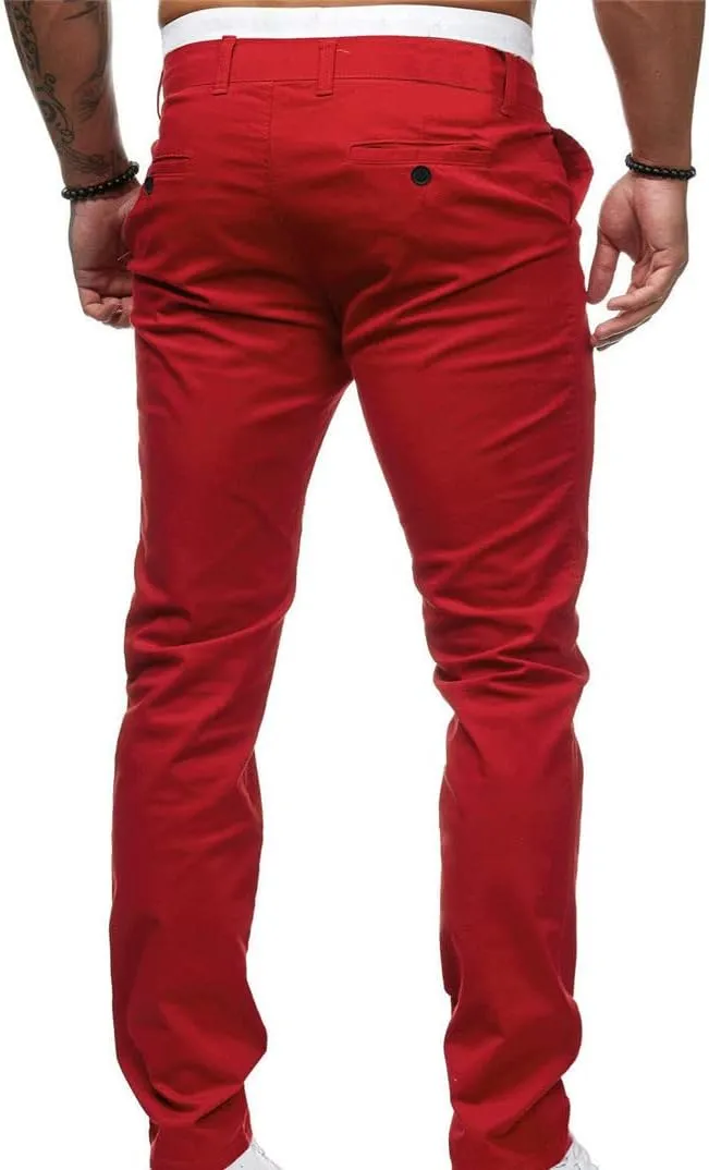 Uillui Men's Comfort Stretch Slim Fit Dress Pant Fashion Skinny Straight Fit Flex Waist Casual Pant Chinos Work Slacks