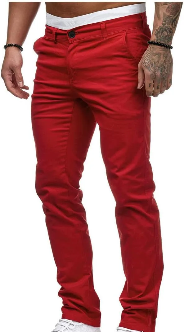 Uillui Men's Comfort Stretch Slim Fit Dress Pant Fashion Skinny Straight Fit Flex Waist Casual Pant Chinos Work Slacks
