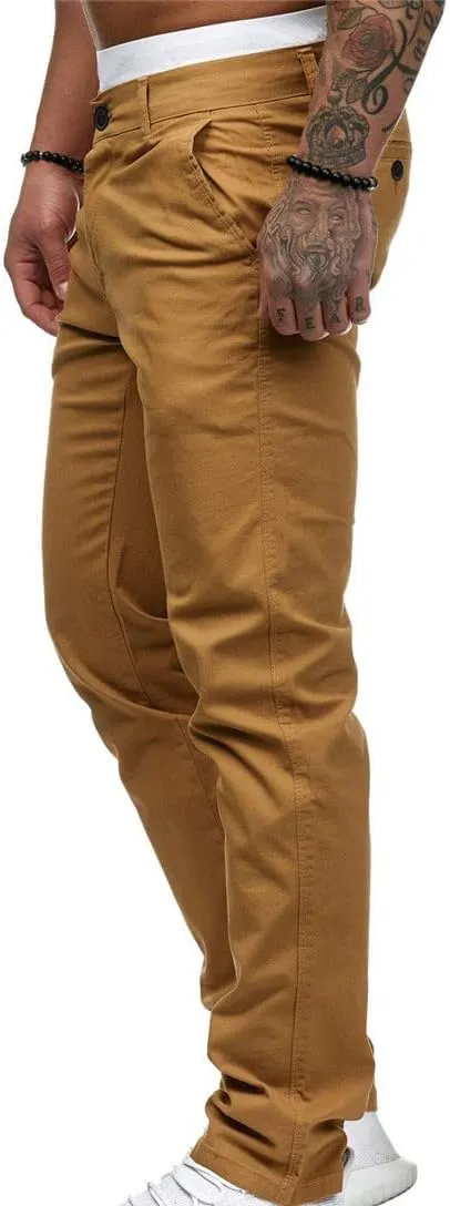 Uillui Men's Comfort Stretch Slim Fit Dress Pant Fashion Skinny Straight Fit Flex Waist Casual Pant Chinos Work Slacks
