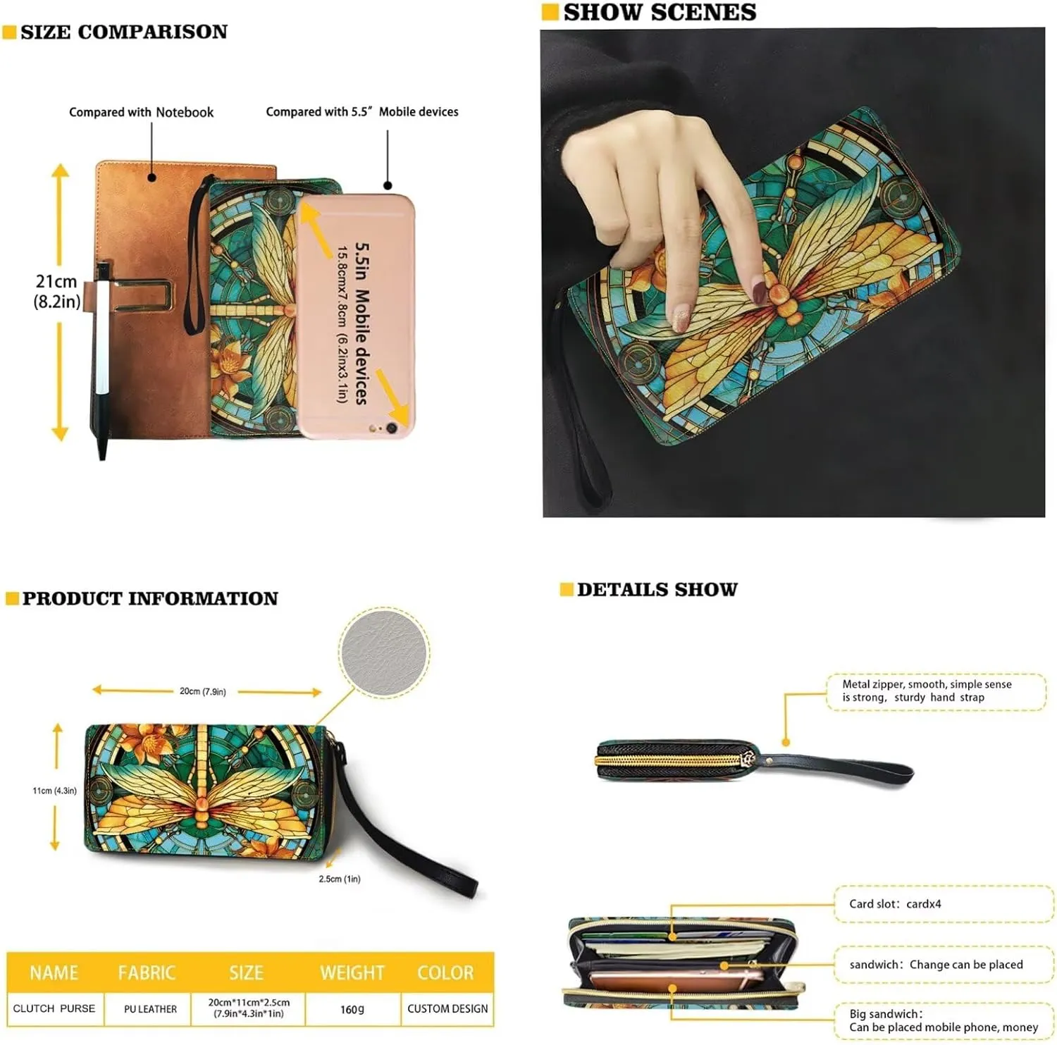 Underarm Purse Set for Women Soft Shoulder Purse Handbag with Wallet Set Smooth Top-Handle Shoulder Bag Clutch