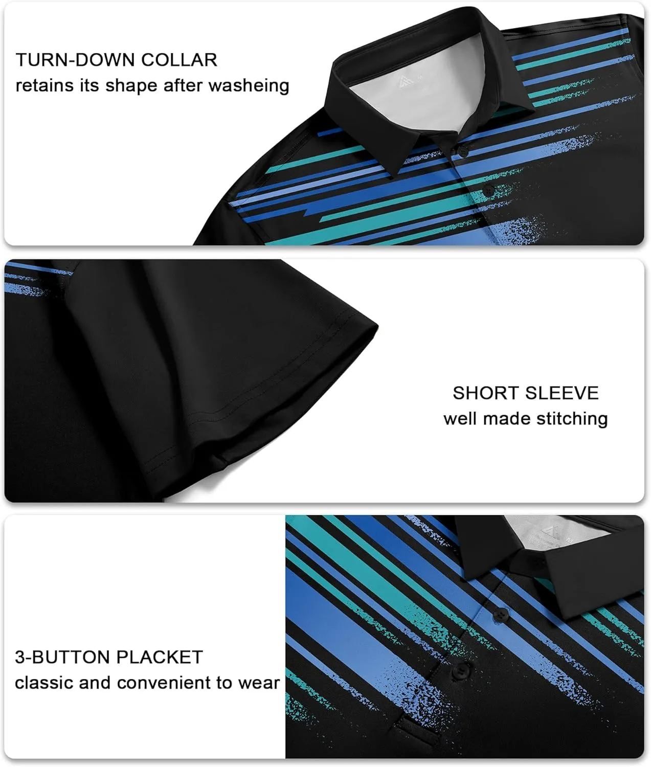 V VALANCH Mens Polo Shirts Short Sleeve Moisture Wicking Golf Tennis Polo Casual Shirts