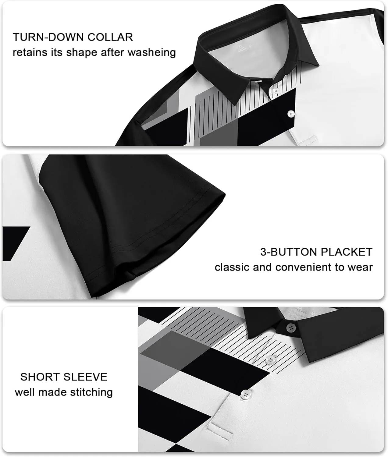 V VALANCH Mens Polo Shirts Short Sleeve Moisture Wicking Golf Tennis Polo Casual Shirts