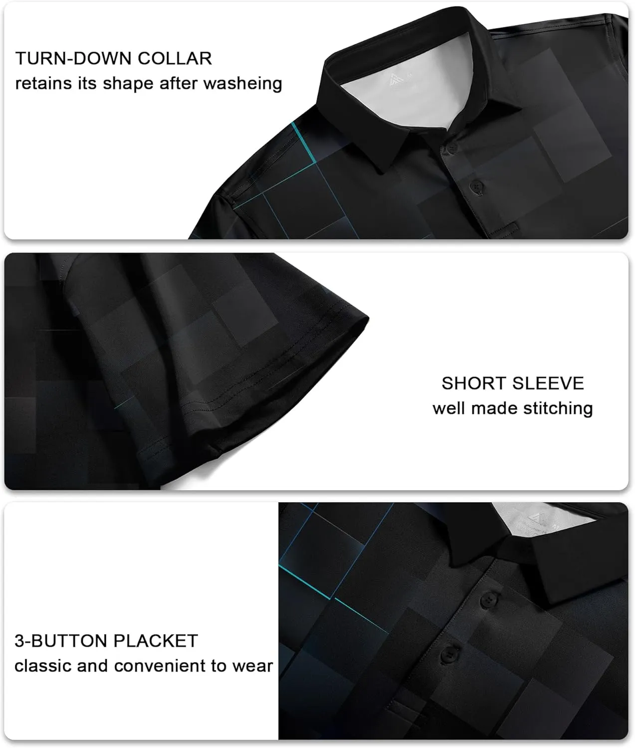 V VALANCH Mens Polo Shirts Short Sleeve Moisture Wicking Golf Tennis Polo Casual Shirts