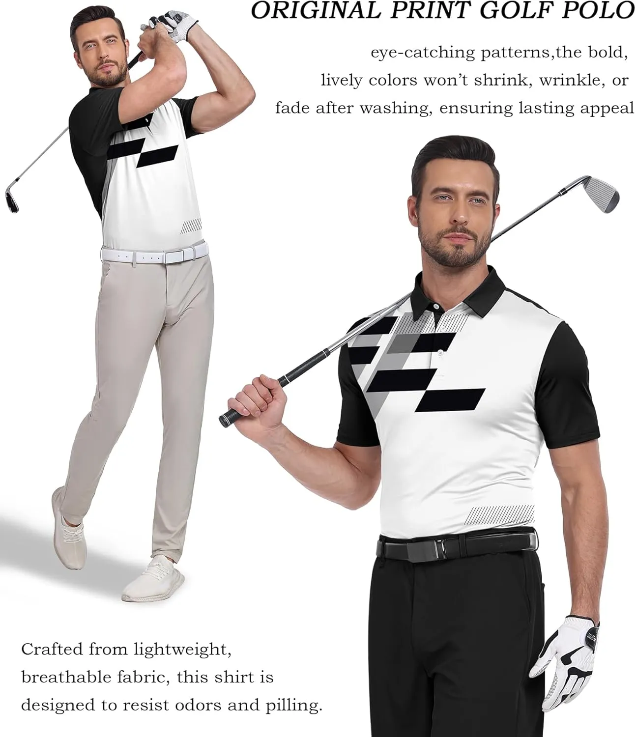 V VALANCH Mens Polo Shirts Short Sleeve Moisture Wicking Golf Tennis Polo Casual Shirts