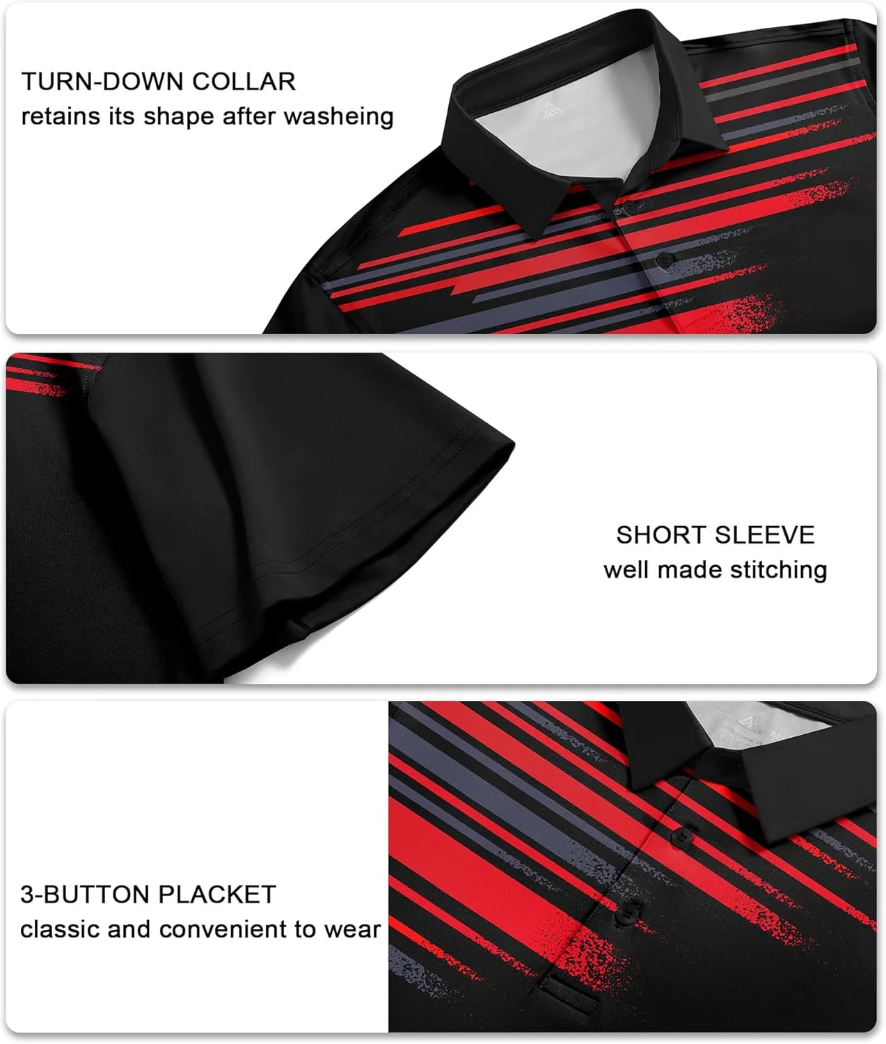 V VALANCH Mens Polo Shirts Short Sleeve Moisture Wicking Golf Tennis Polo Casual Shirts