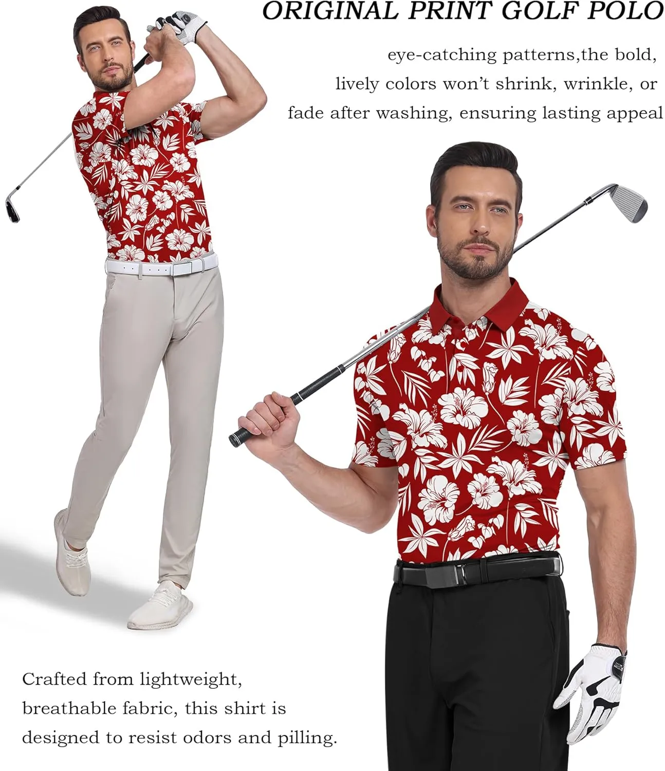 V VALANCH Mens Polo Shirts Short Sleeve Moisture Wicking Golf Tennis Polo Casual Shirts