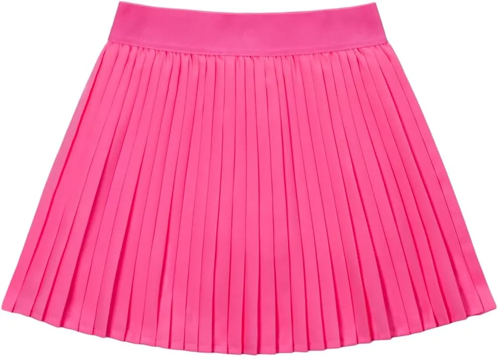 WELAKEN Girls' Pleated Skirt Flowy Elastic Waist Chiffon Athletic Skorts