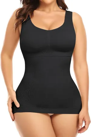 Women Shaper Cami with Built in Bra Shapewear Tank Top Tummy Control Camisole Slimming Compression Undershirt
