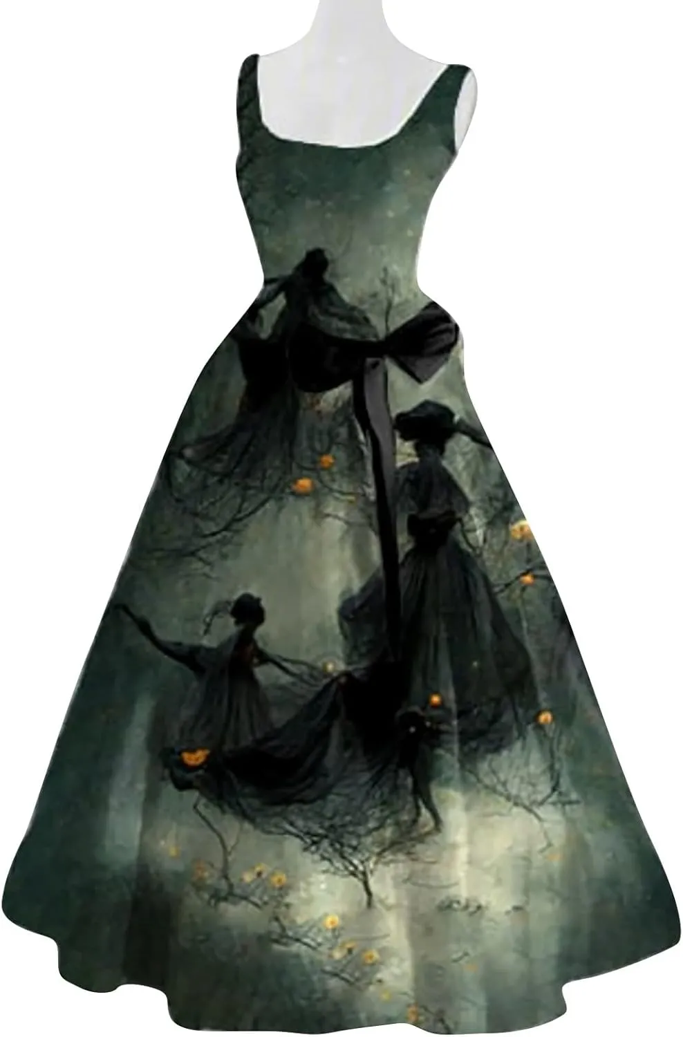 Womens Halloween Bloody Print Party Suspender Dress Festival Light Bride Cos Costume Fashion Sexy Tunic Flowy Dress