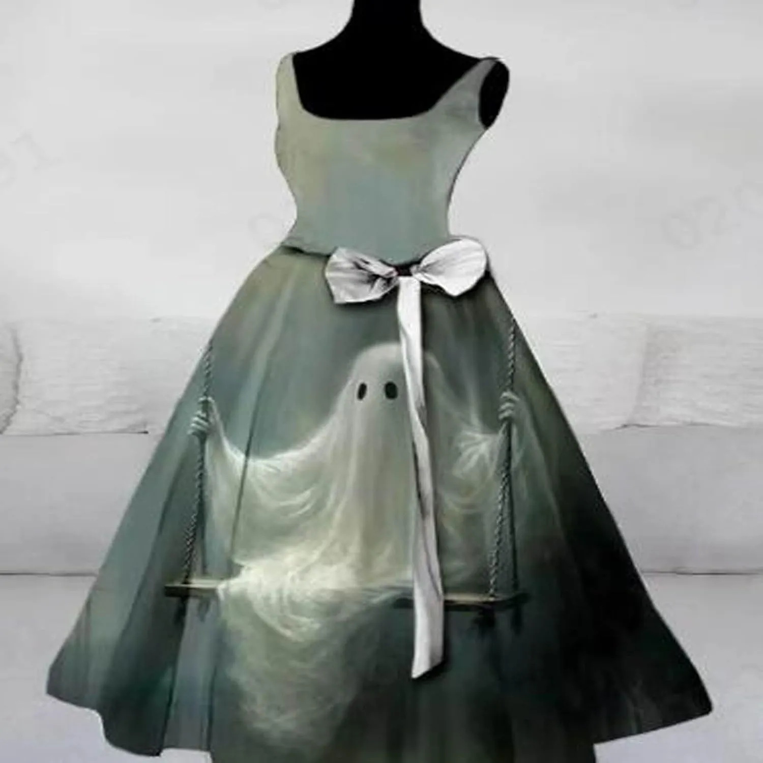 Womens Halloween Bloody Print Party Suspender Dress Festival Light Bride Cos Costume Fashion Sexy Tunic Flowy Dress