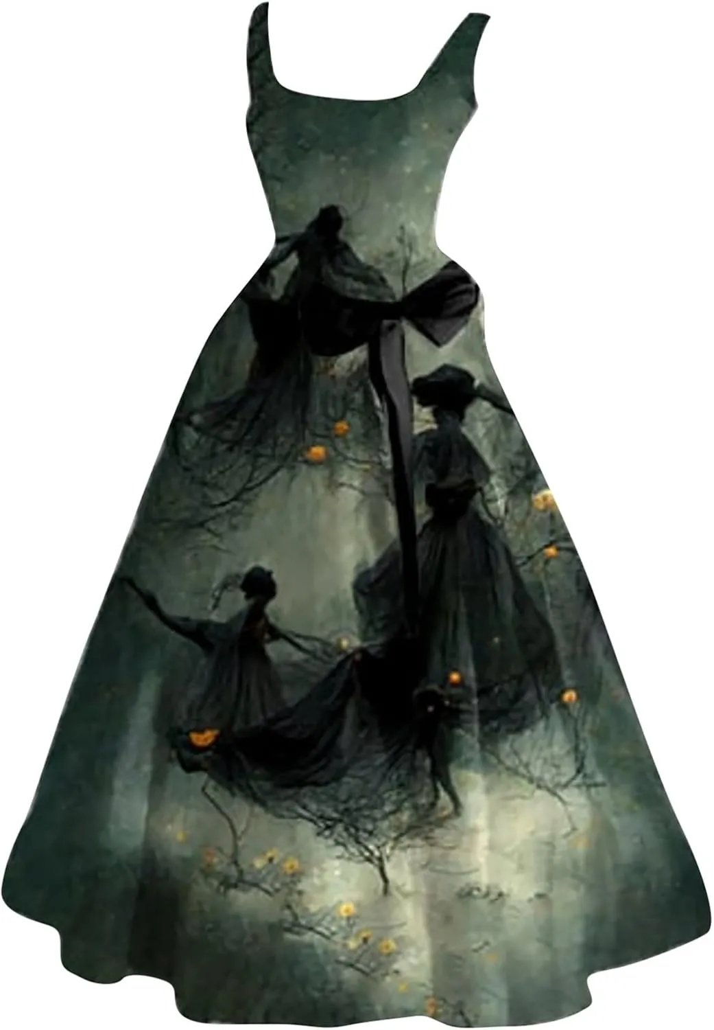 Womens Halloween Bloody Print Party Suspender Dress Festival Light Bride Cos Costume Fashion Sexy Tunic Flowy Dress