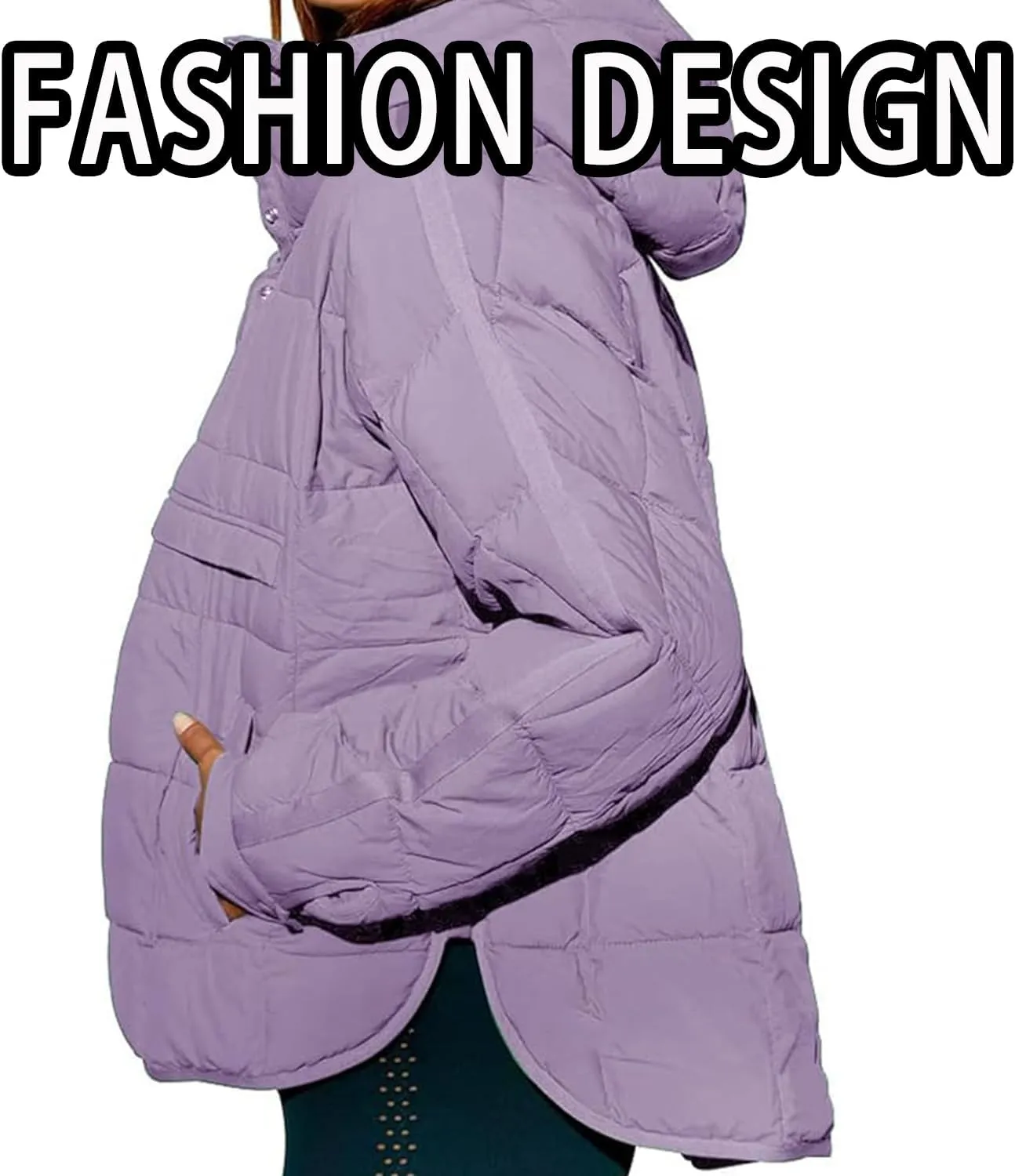 Women's Quilted Pullover Puffer Jacket, Womens Oversized Hooded Puffer, Lightweight Quilted Jackets (Brown,L)