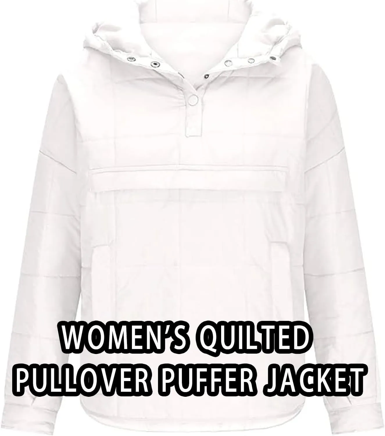 Women's Quilted Pullover Puffer Jacket, Womens Oversized Hooded Puffer, Lightweight Quilted Jackets (Brown,L)