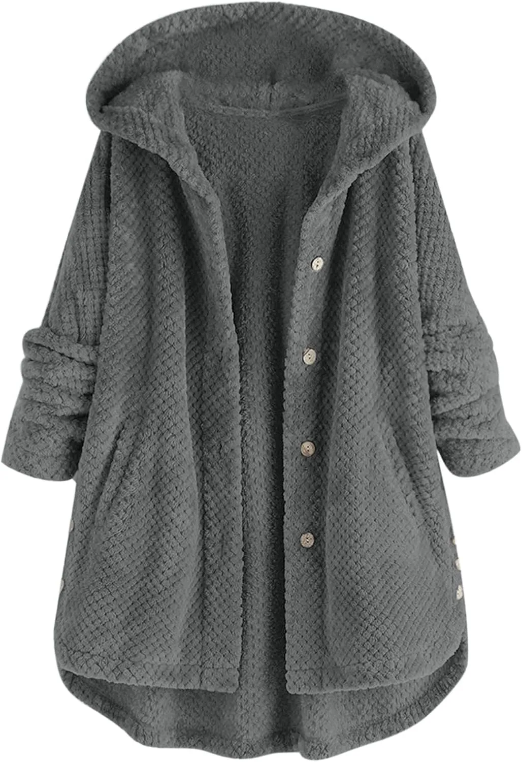 Womens Sherpa Fleece Lined Hoodie Jackets Plus Size Full Zip Up Thick Shaggy Fuzzy Zip Up Oversized Fluffy Coat Zipper