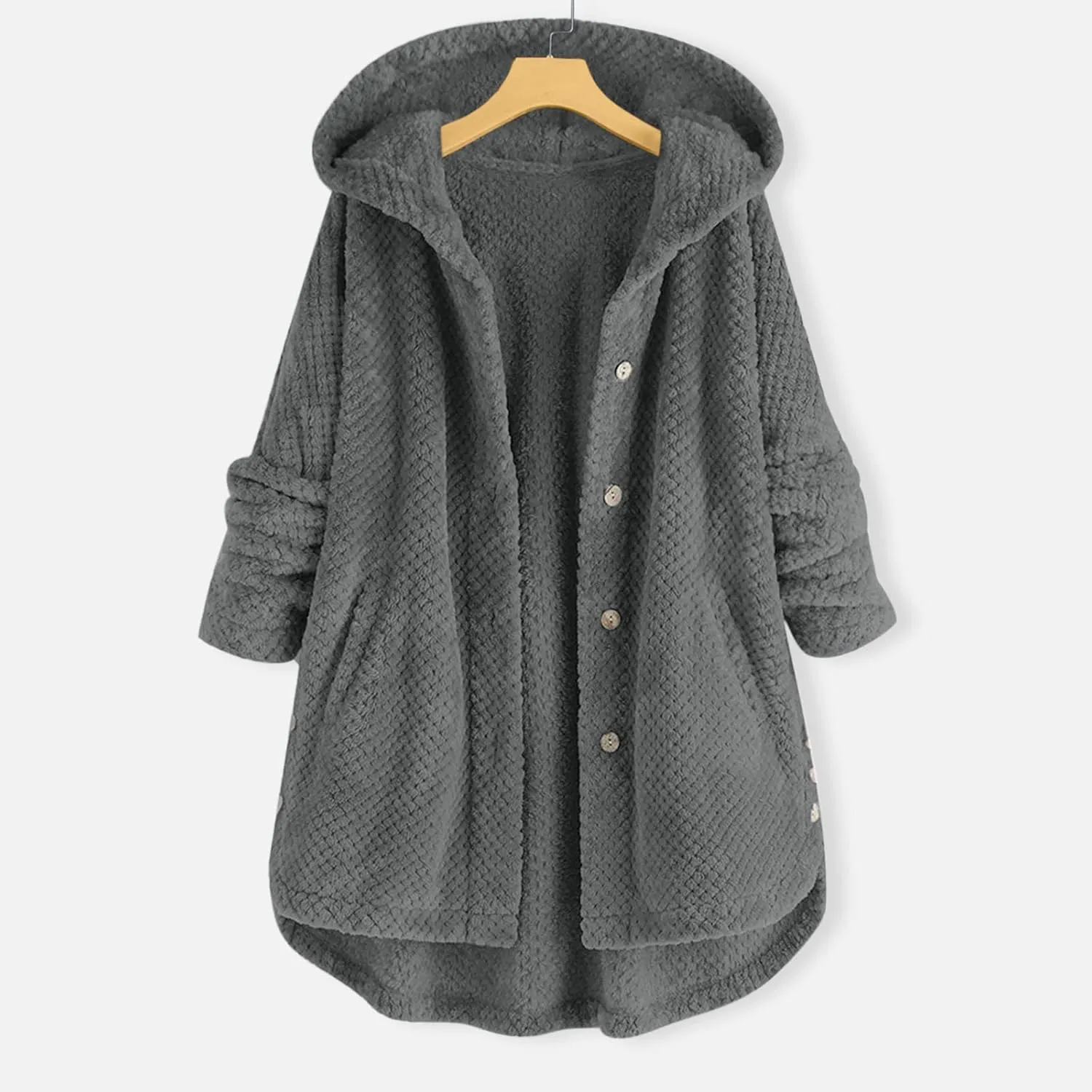 Womens Sherpa Fleece Lined Hoodie Jackets Plus Size Full Zip Up Thick Shaggy Fuzzy Zip Up Oversized Fluffy Coat Zipper