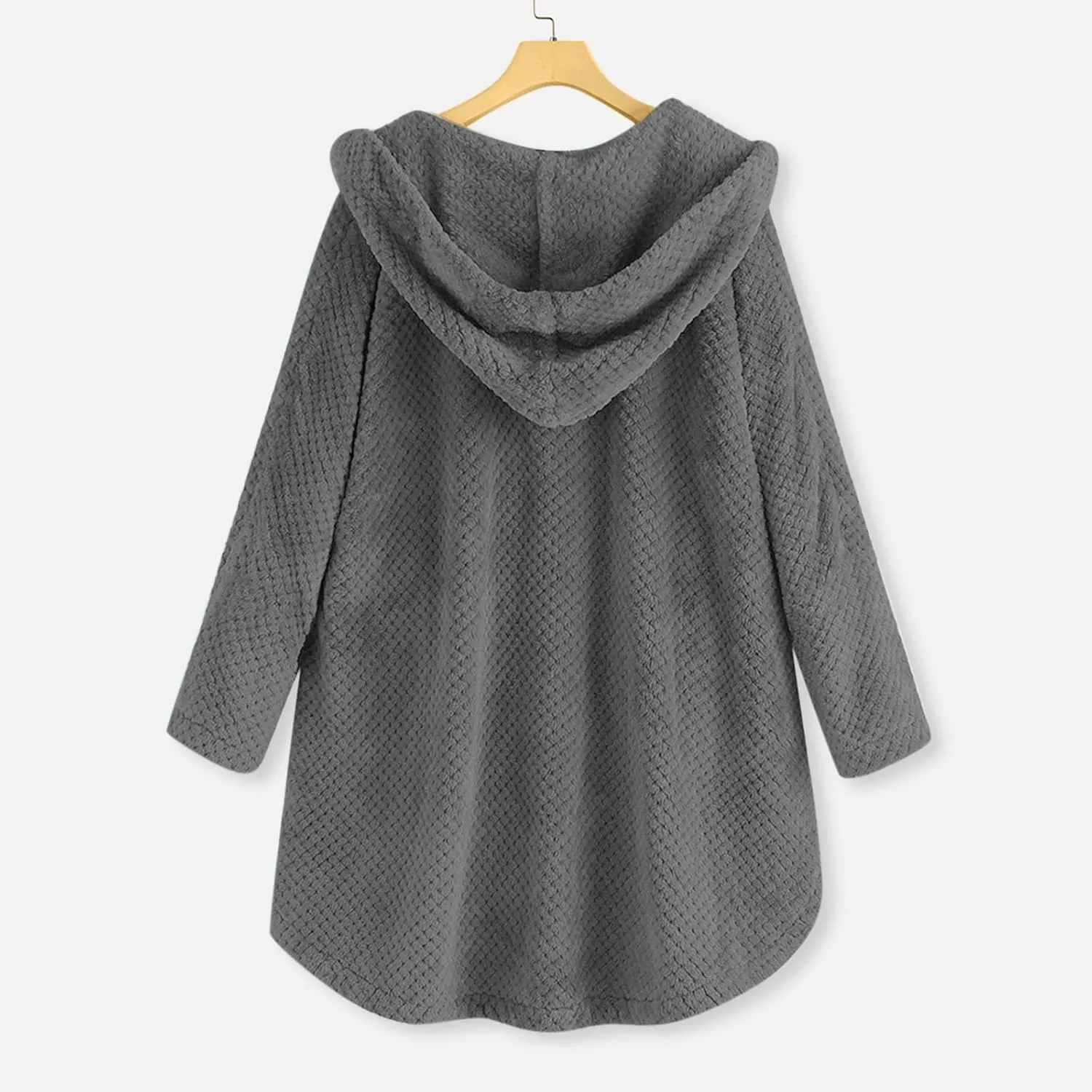 Womens Sherpa Fleece Lined Hoodie Jackets Plus Size Full Zip Up Thick Shaggy Fuzzy Zip Up Oversized Fluffy Coat Zipper