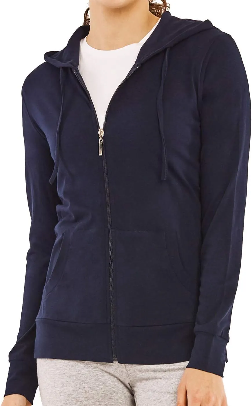 Women's Zip Up Cotton Light Hoodie Jacket