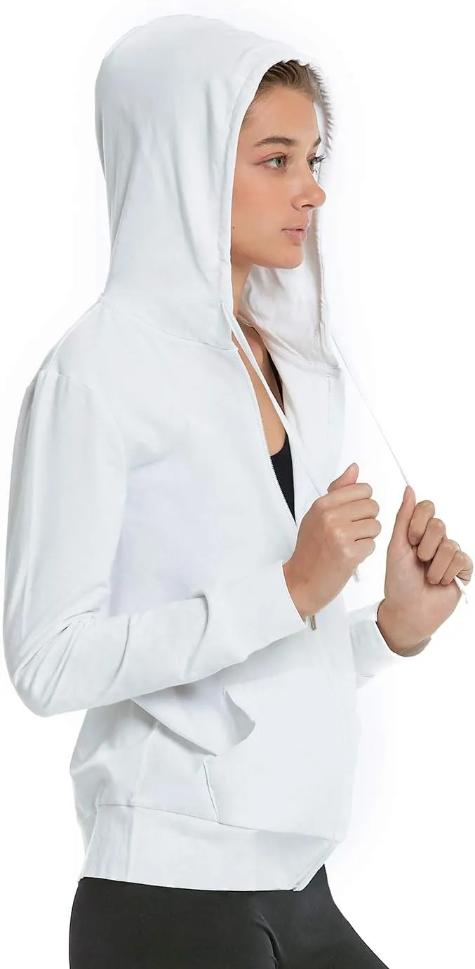 Women's Zip Up Cotton Light Hoodie Jacket