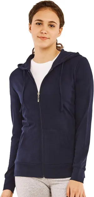 Women's Zip Up Cotton Light Hoodie Jacket