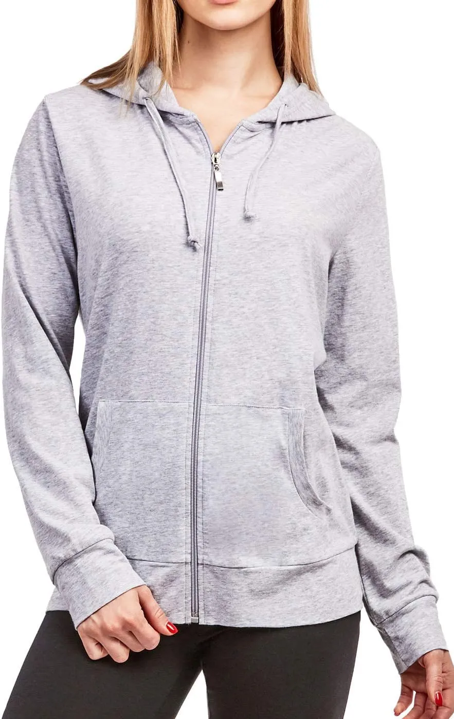 Women's Zip Up Cotton Light Hoodie Jacket