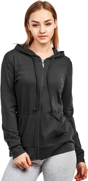Women's Zip Up Cotton Light Hoodie Jacket